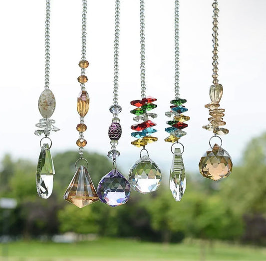 Set Of 6 Crystal Sun Catchers