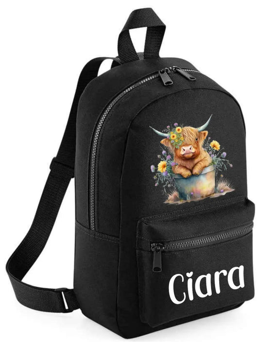 Personalised Highland Cow (Coo) Backpack