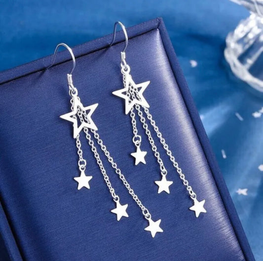 Triple Star Drop Earrings