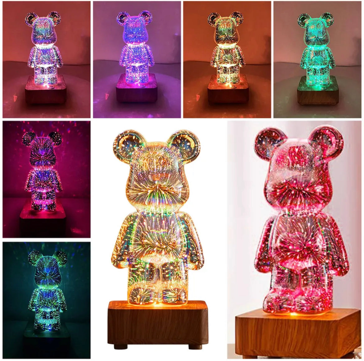 3D Firework Bear Nightlight