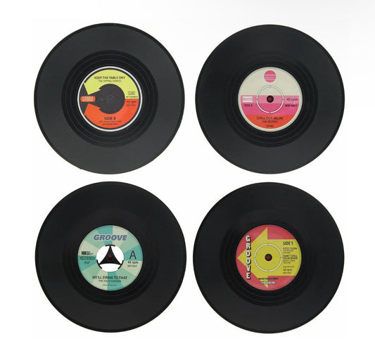 Set Of 4 Vinyl Record Coasters