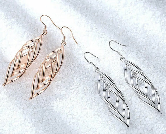 Triple Leaf Dangle Earrings