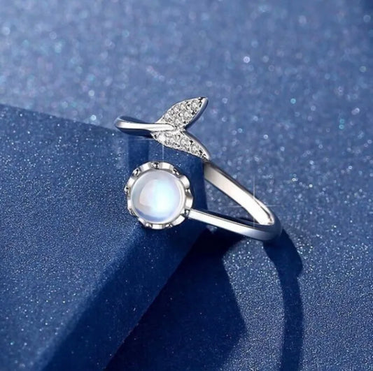 Moonstone Mermaid Tail Ring