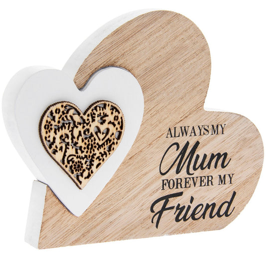 Always My Mum Double Heart Plaque