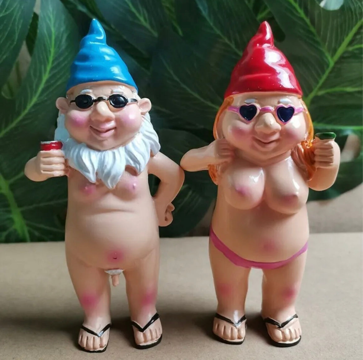 Set Of 2 Very Naughty Gnomes
