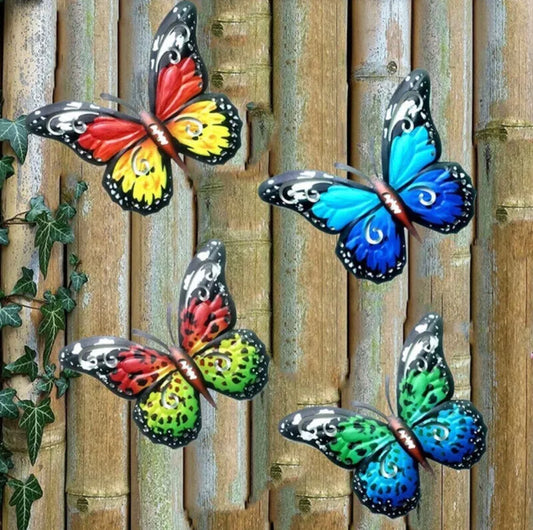 Set Of 4 Metal Butterflies