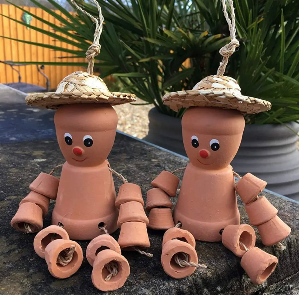 Set Of 2 Plant Pot Men