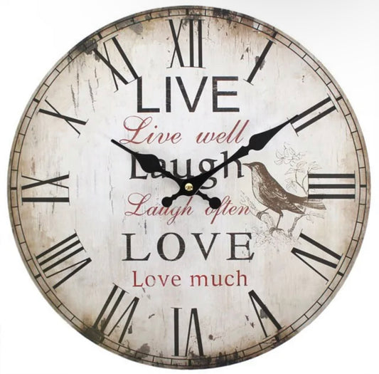 Live, Laugh, Love Clock