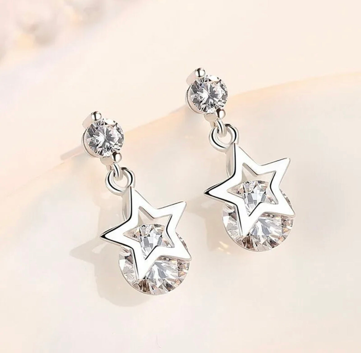 Crystal Star Drop Earrings