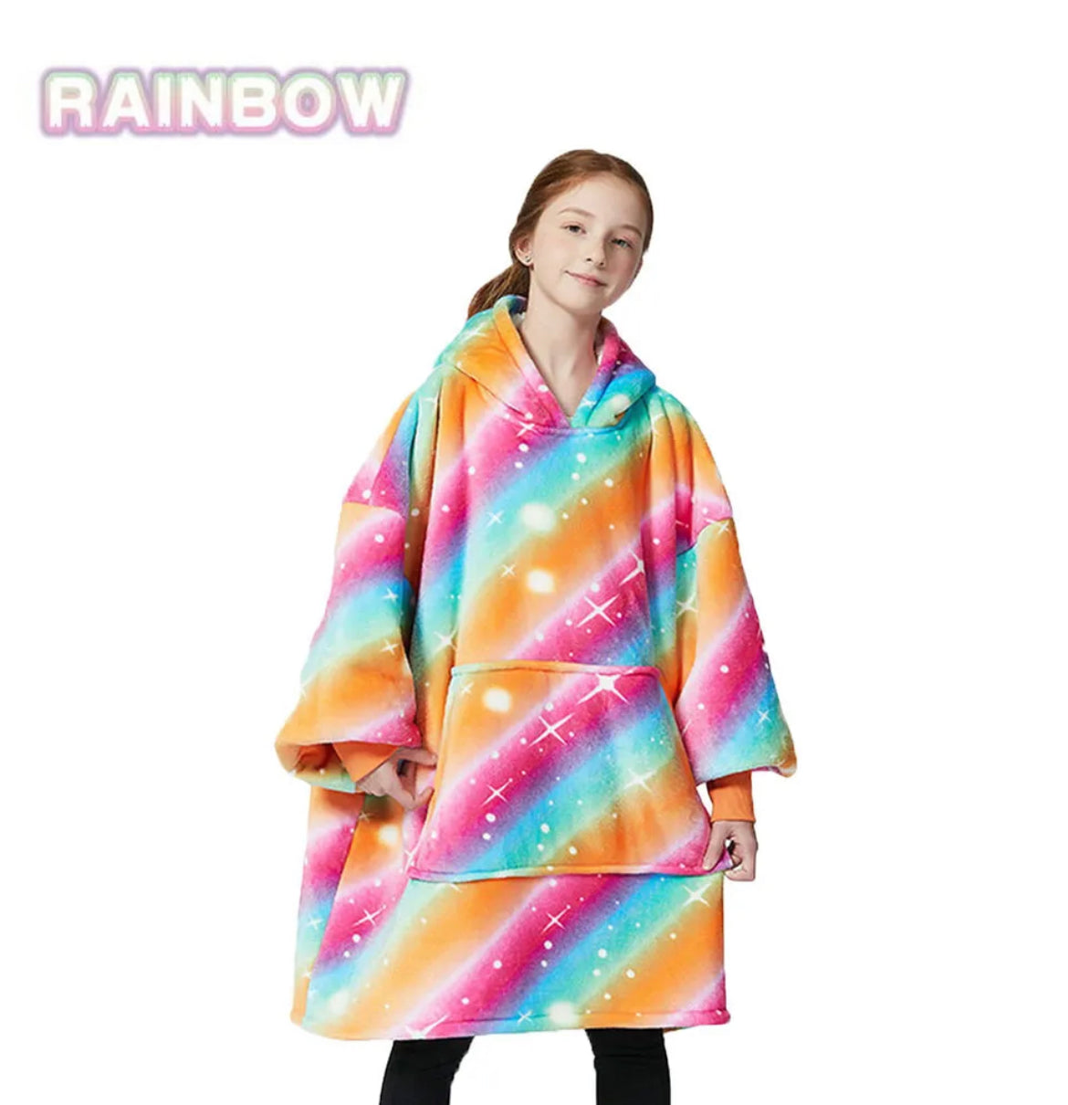 Children’s Rainbow Hooded Blanket