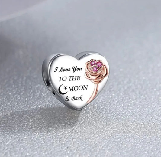 I Love You To The Moon & Back Charm