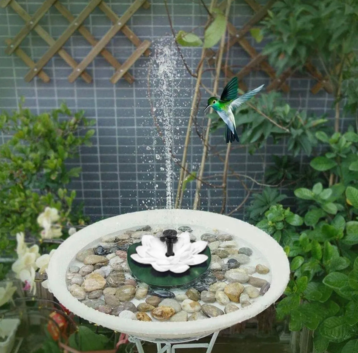 Solar Lotus Flower Water Feature