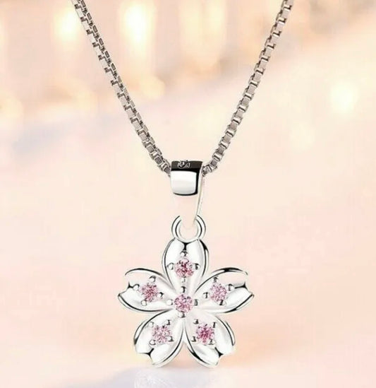 Pink Flower Necklace