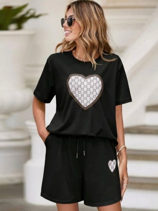 2pc Love Heart Summer Co-ord Set
