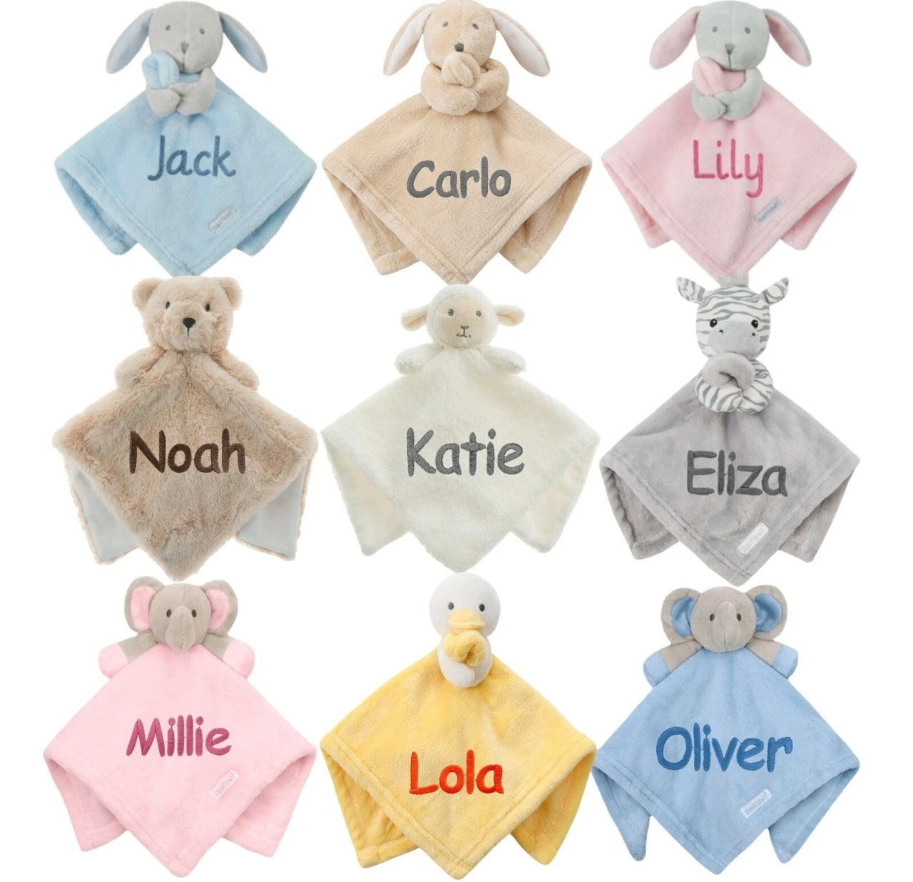 Personalised Animal Baby Comforter
