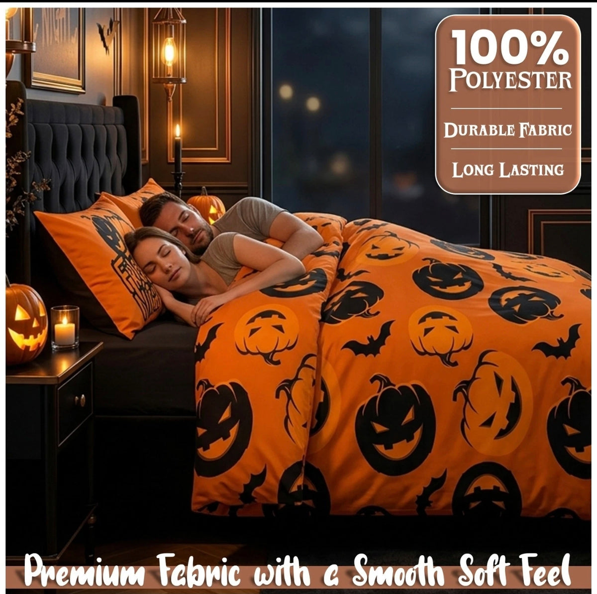 Vibrant Orange Pumpkin Duvet Set