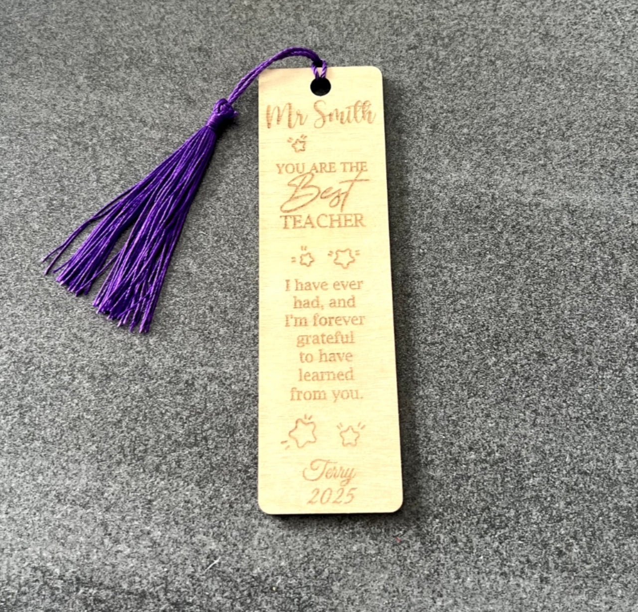 Personalised Bookmark Thank You For Teacher / TA
