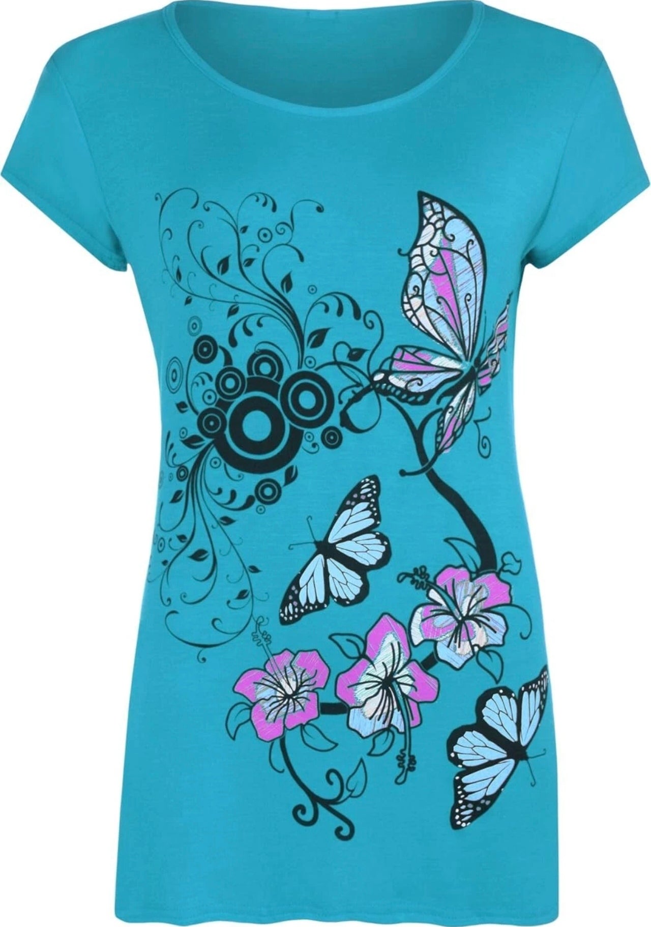 Beautiful Butterfly Print T-shirt