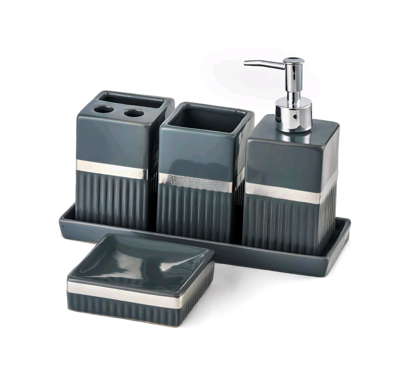 5pc Ceramic Bathroom Accessories