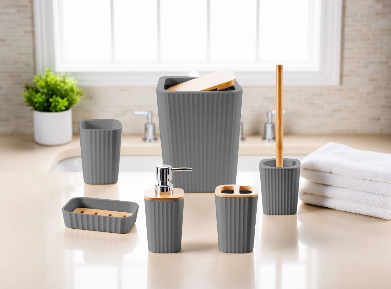 12pc Bamboo Bathroom Set