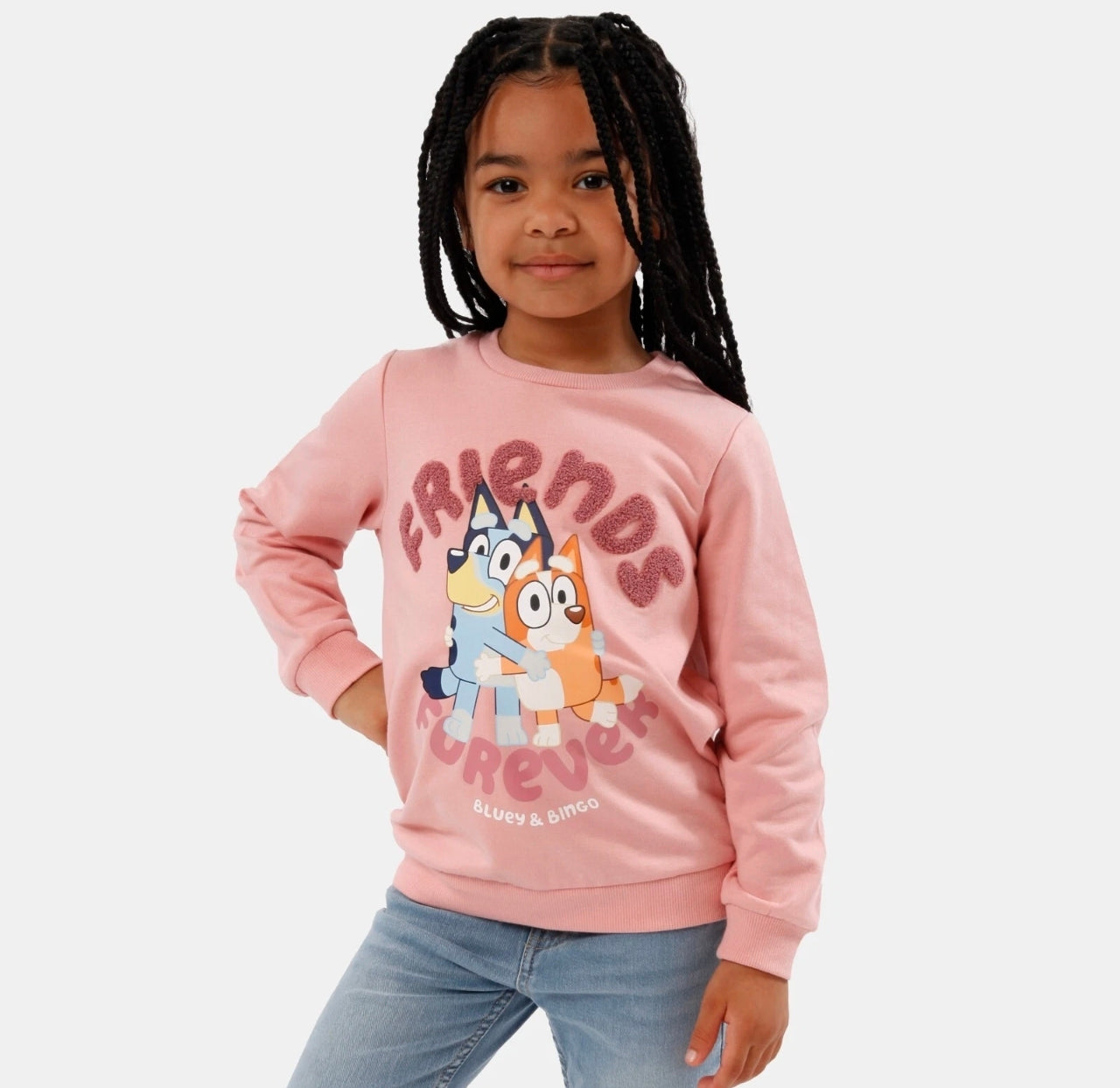 Girls Blue Dog Friends Forever Sweatshirt
