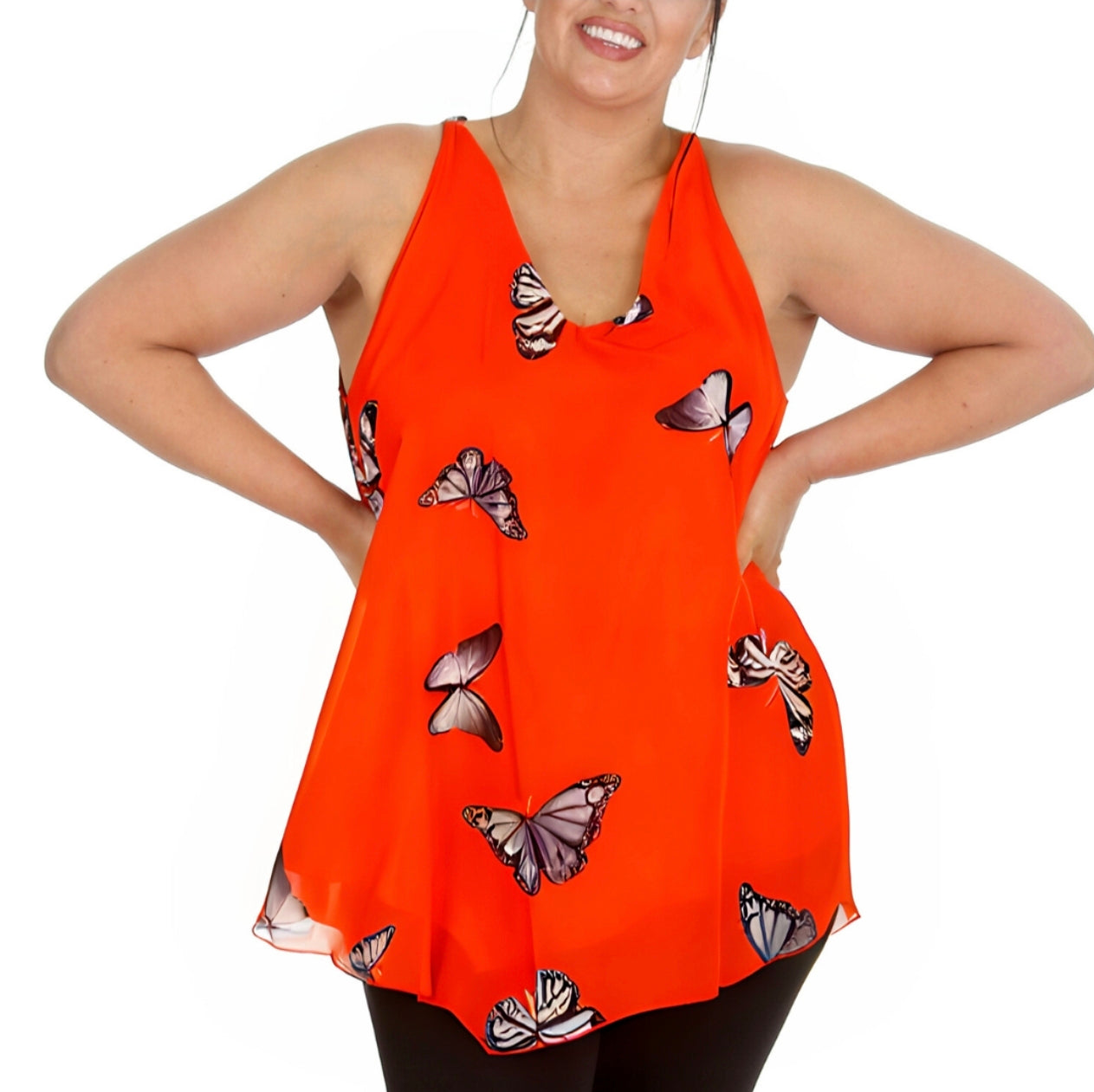 Ladies Chiffon Dip Hem Camisole