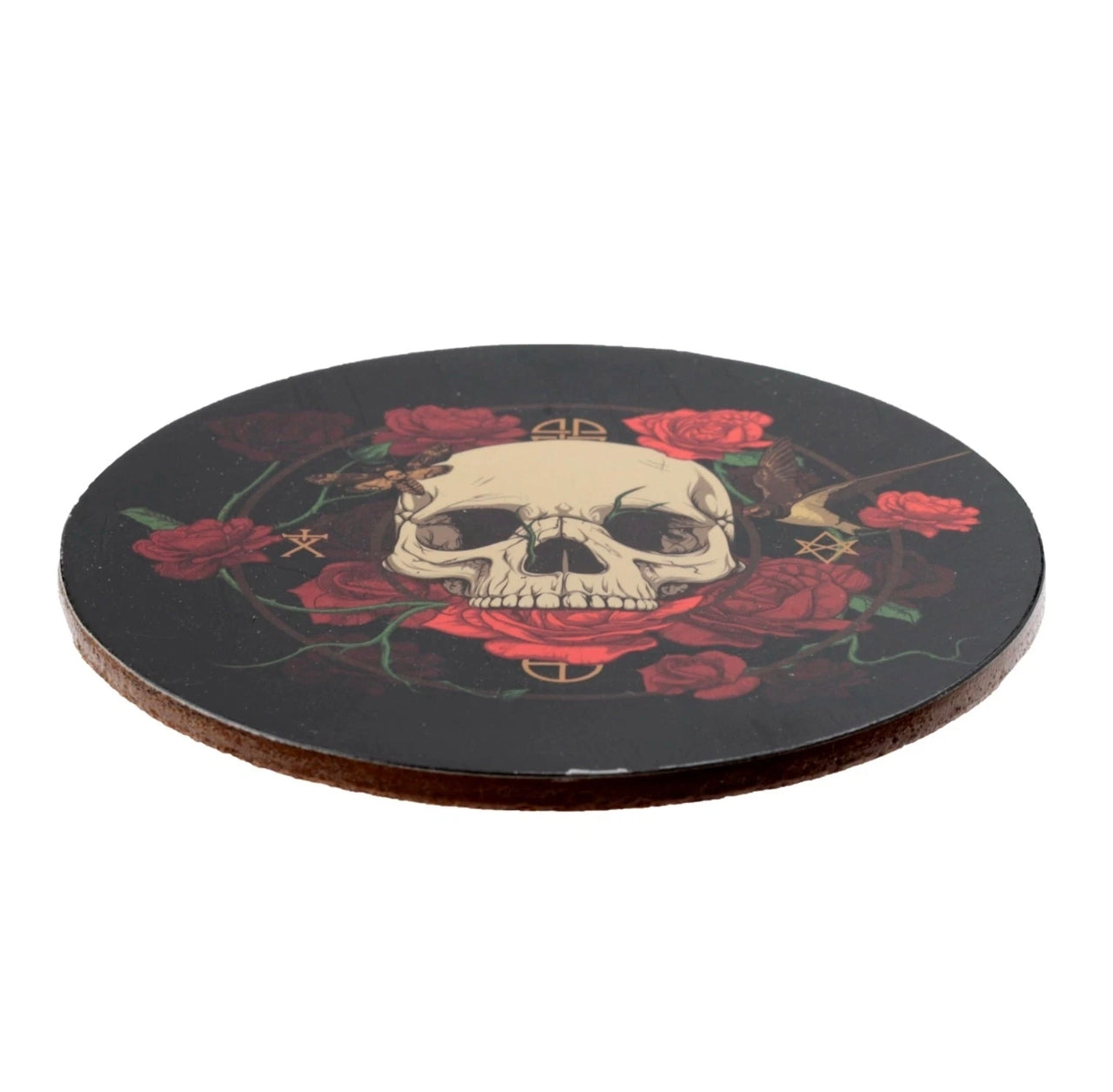 Set of 4 Skull & Roses Drinks Coasters