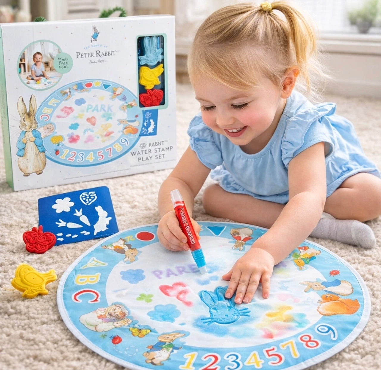 Rabbit Water Stamp Play Mat