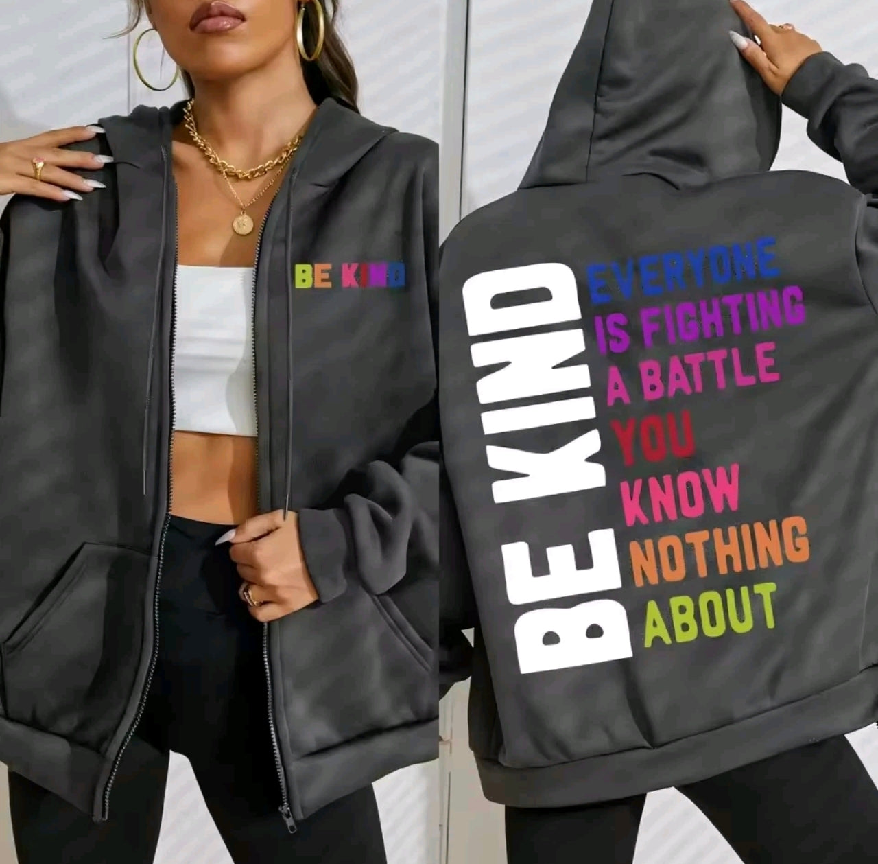 Be Kind Zipped Hoodie