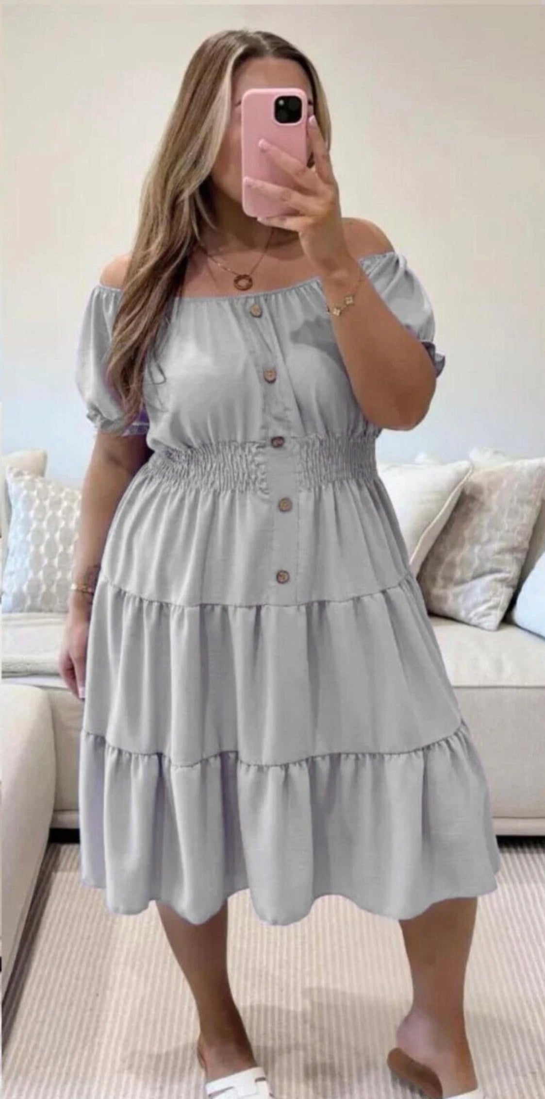 Bardot Off Shoulder Midi Dress One Size (12-24)