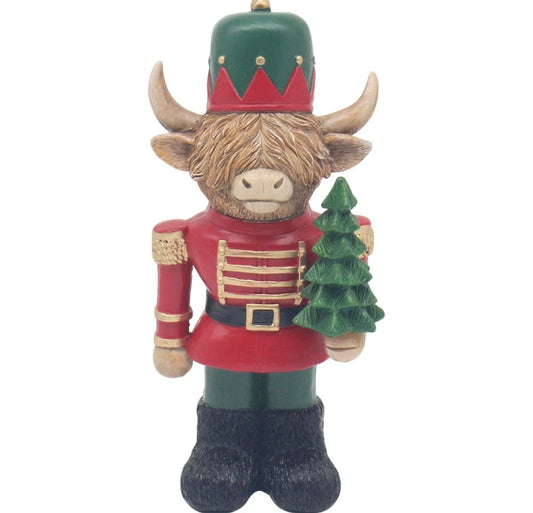 Nutcracker Highland Cow Resin Ornament