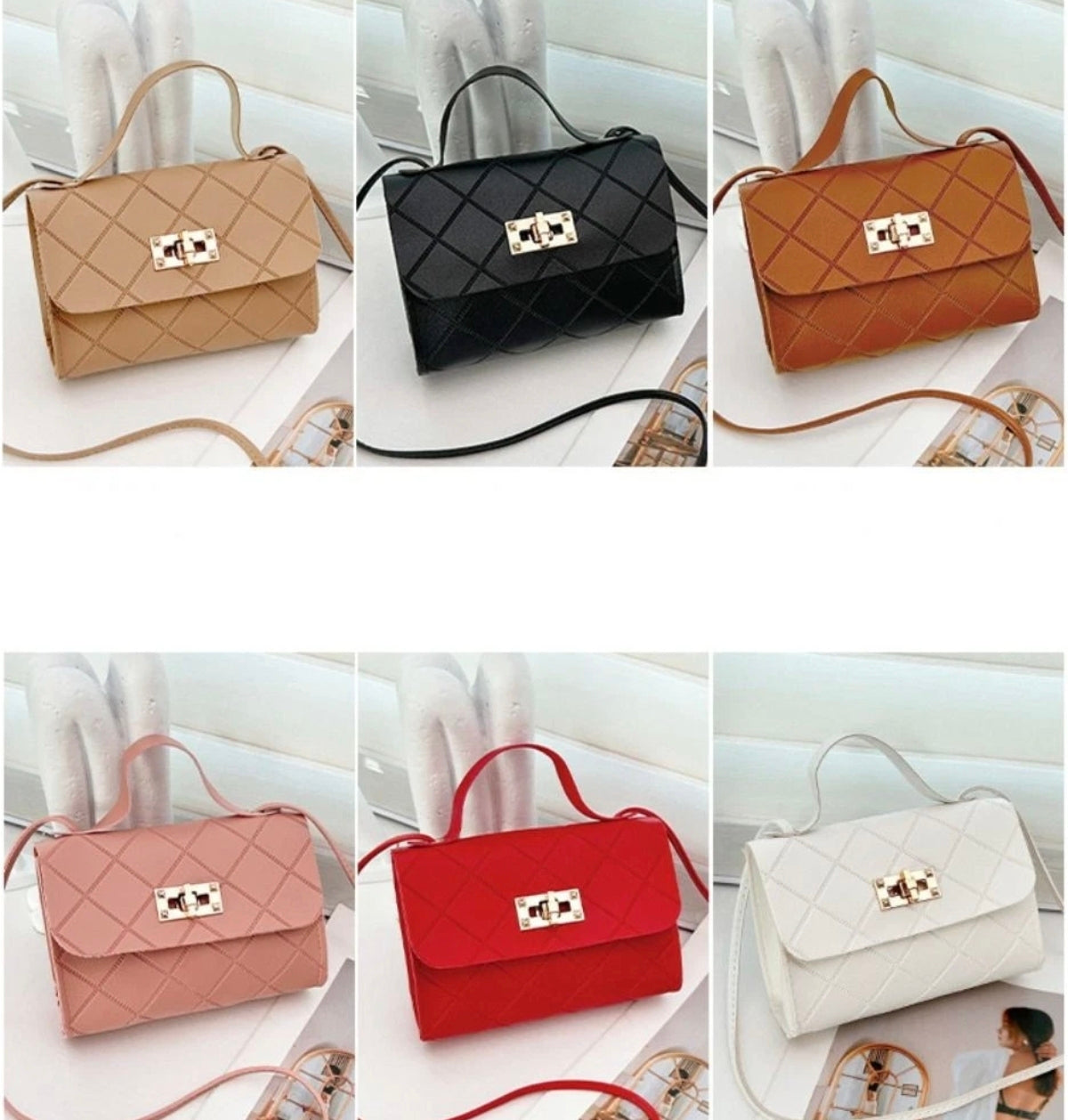 Small Crosshatched Clutch Bag