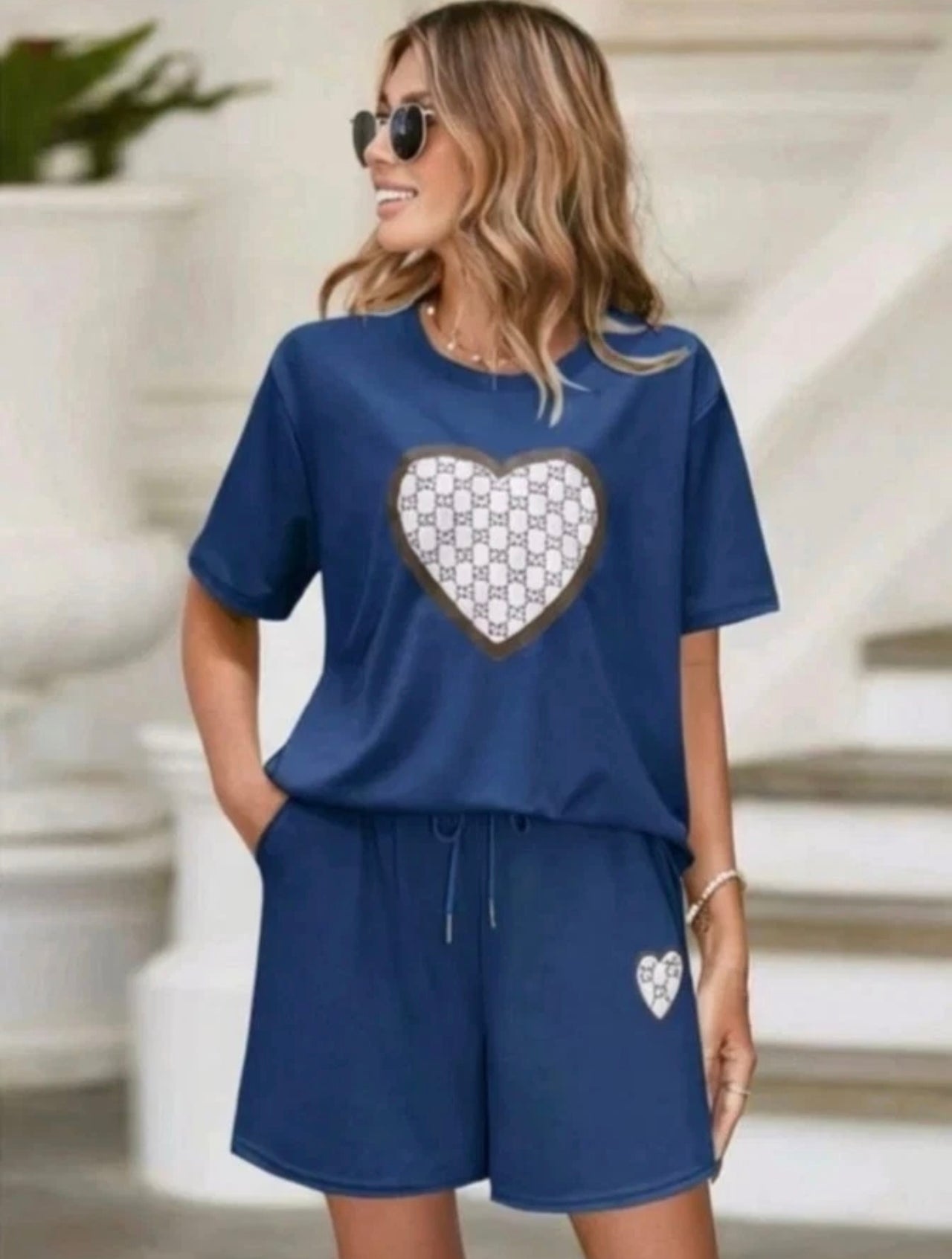 2pc Love Heart Summer Co-ord Set