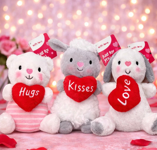 Set of 3 Valentine's Plushies