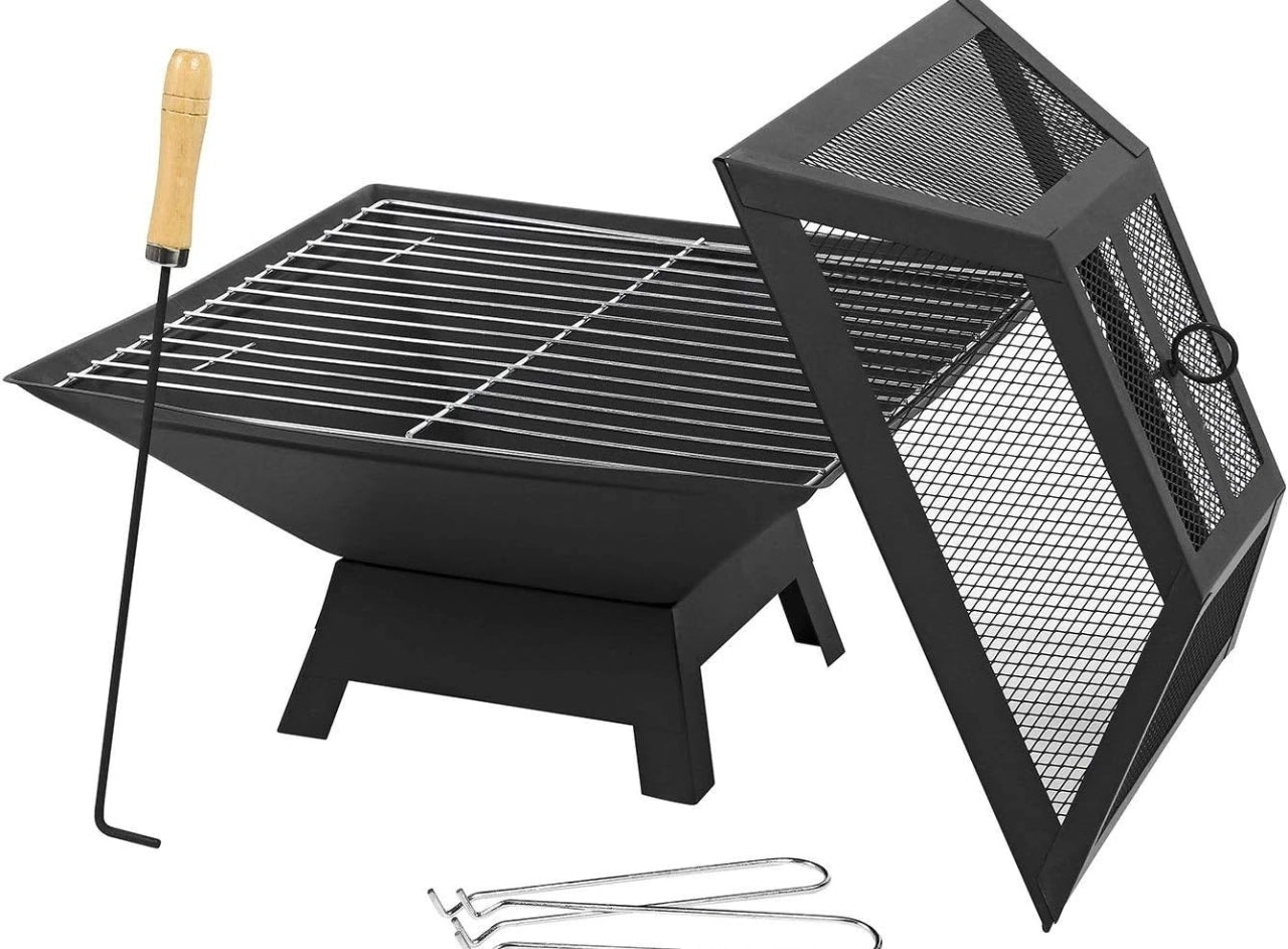 Square Fire Pit BBQ Grill