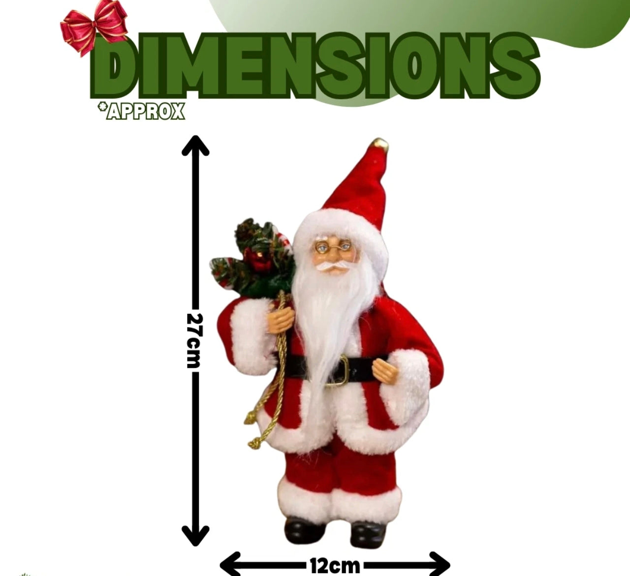 27cm Plush Santa Decoration