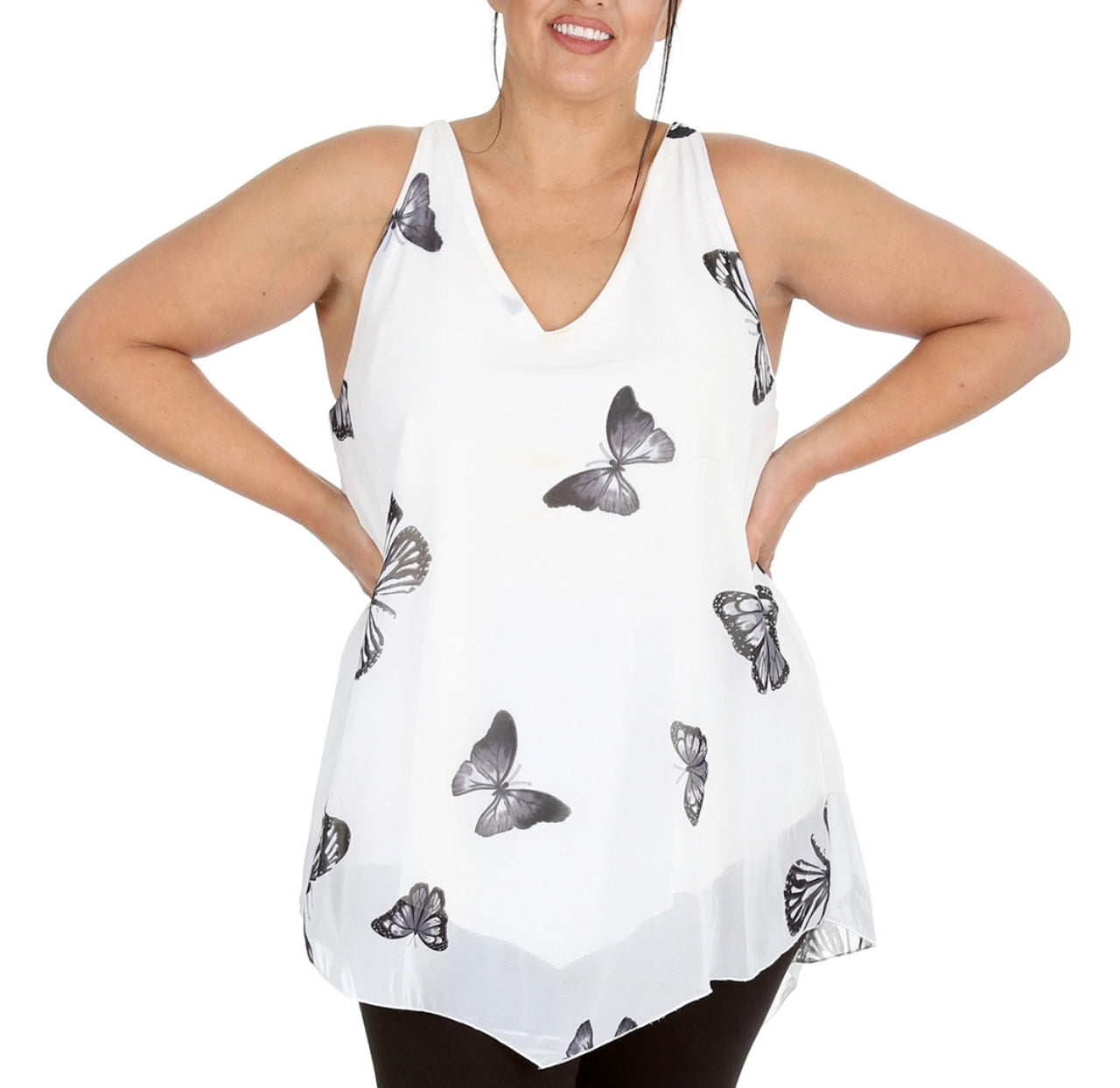 Ladies Chiffon Dip Hem Camisole