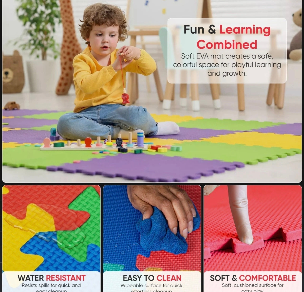 27pc Foam Interlocking Floor Tiles