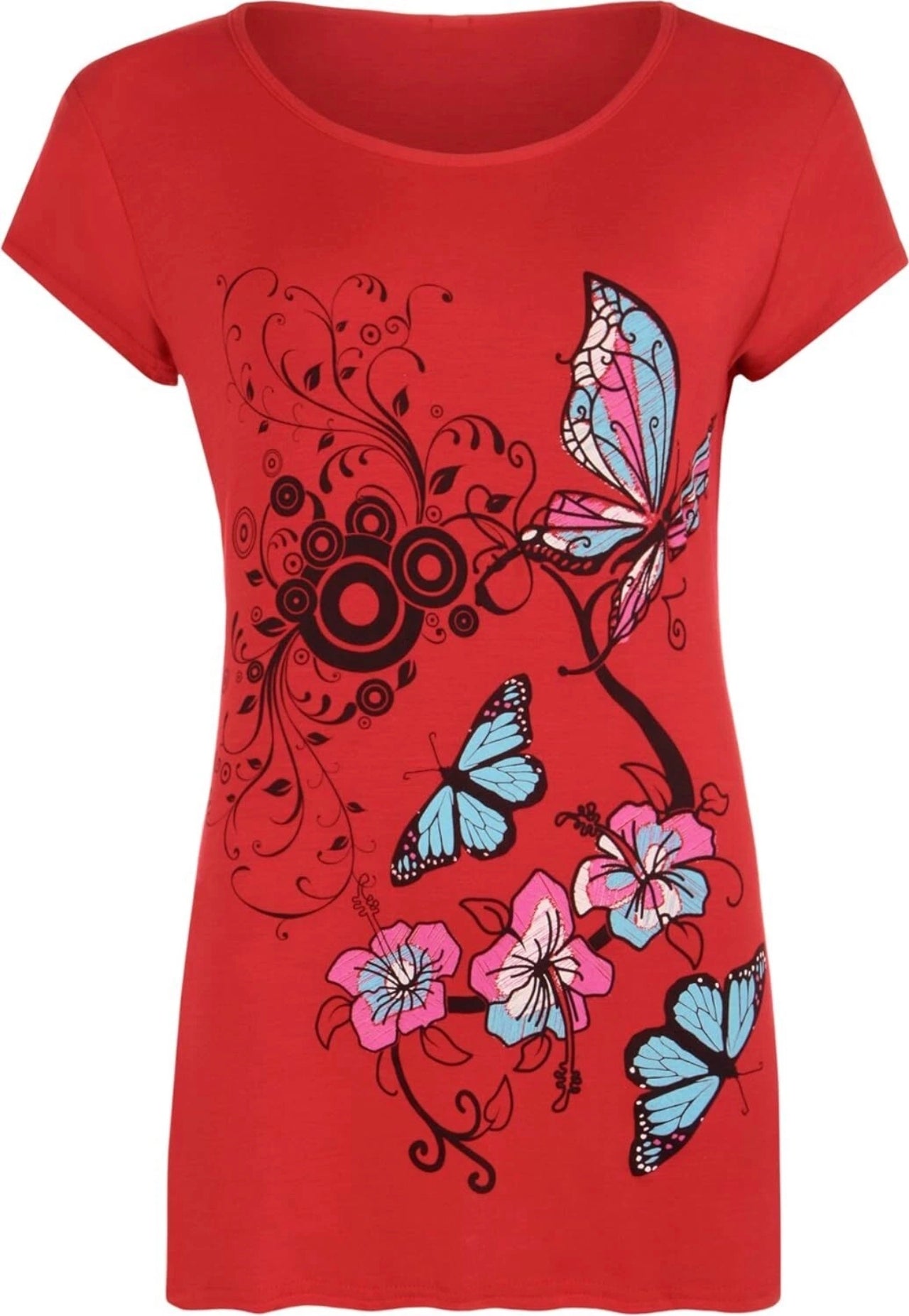 Beautiful Butterfly Print T-shirt