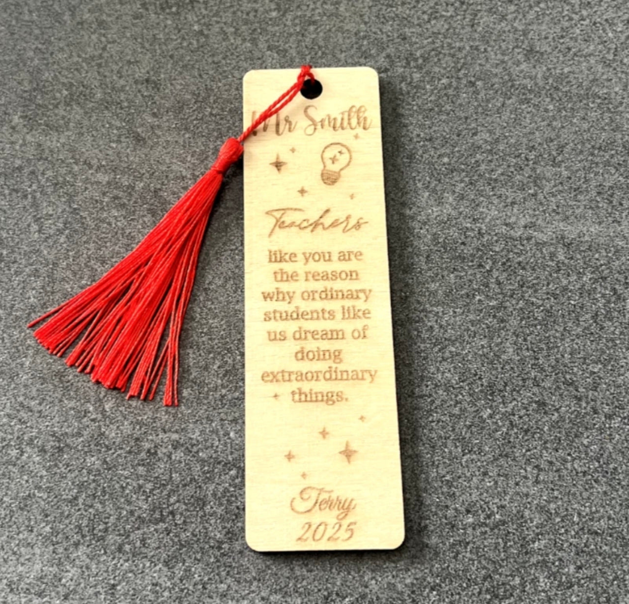 Personalised Bookmark Thank You For Teacher / TA