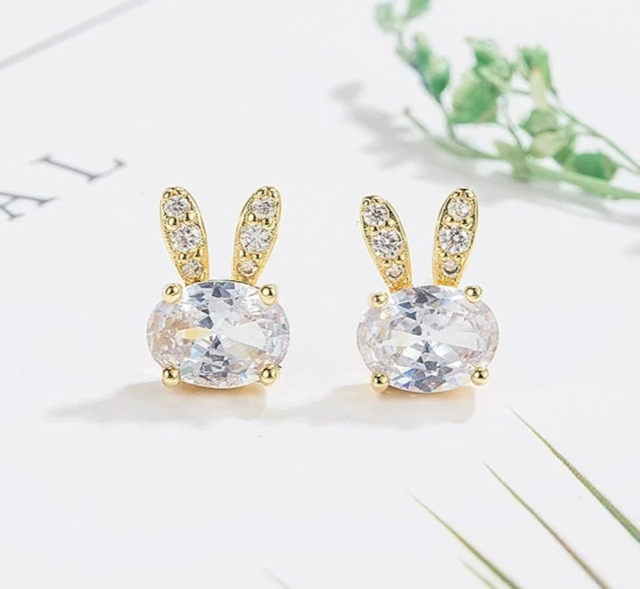 Gold Bunny Studs