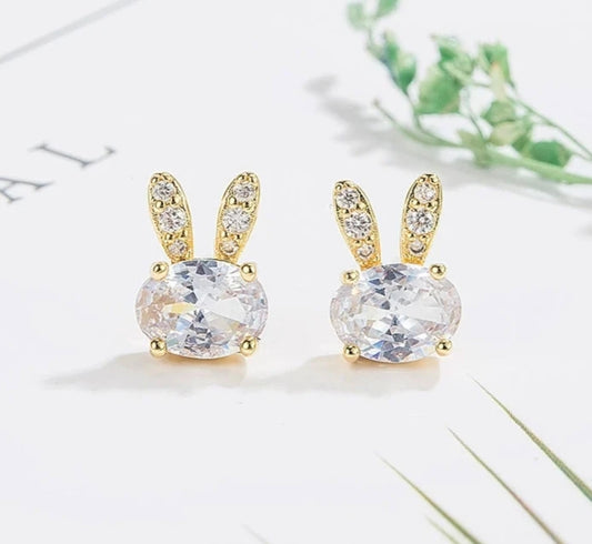 Gold Bunny Studs