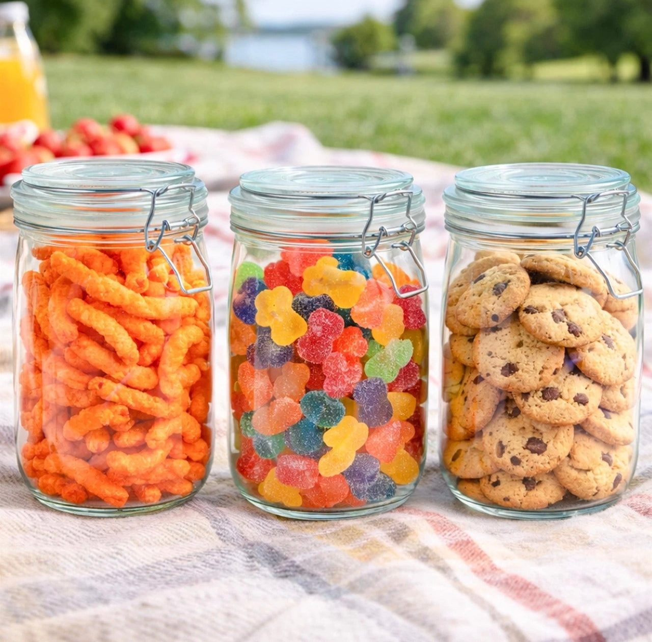 Set Of 3 1L Storage Jars