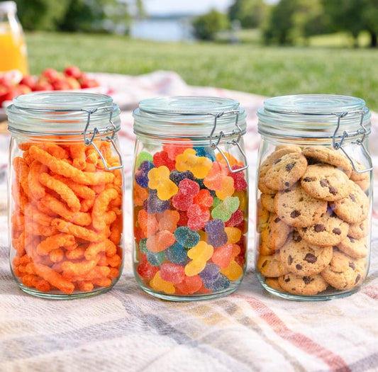 Set Of 3 1L Storage Jars