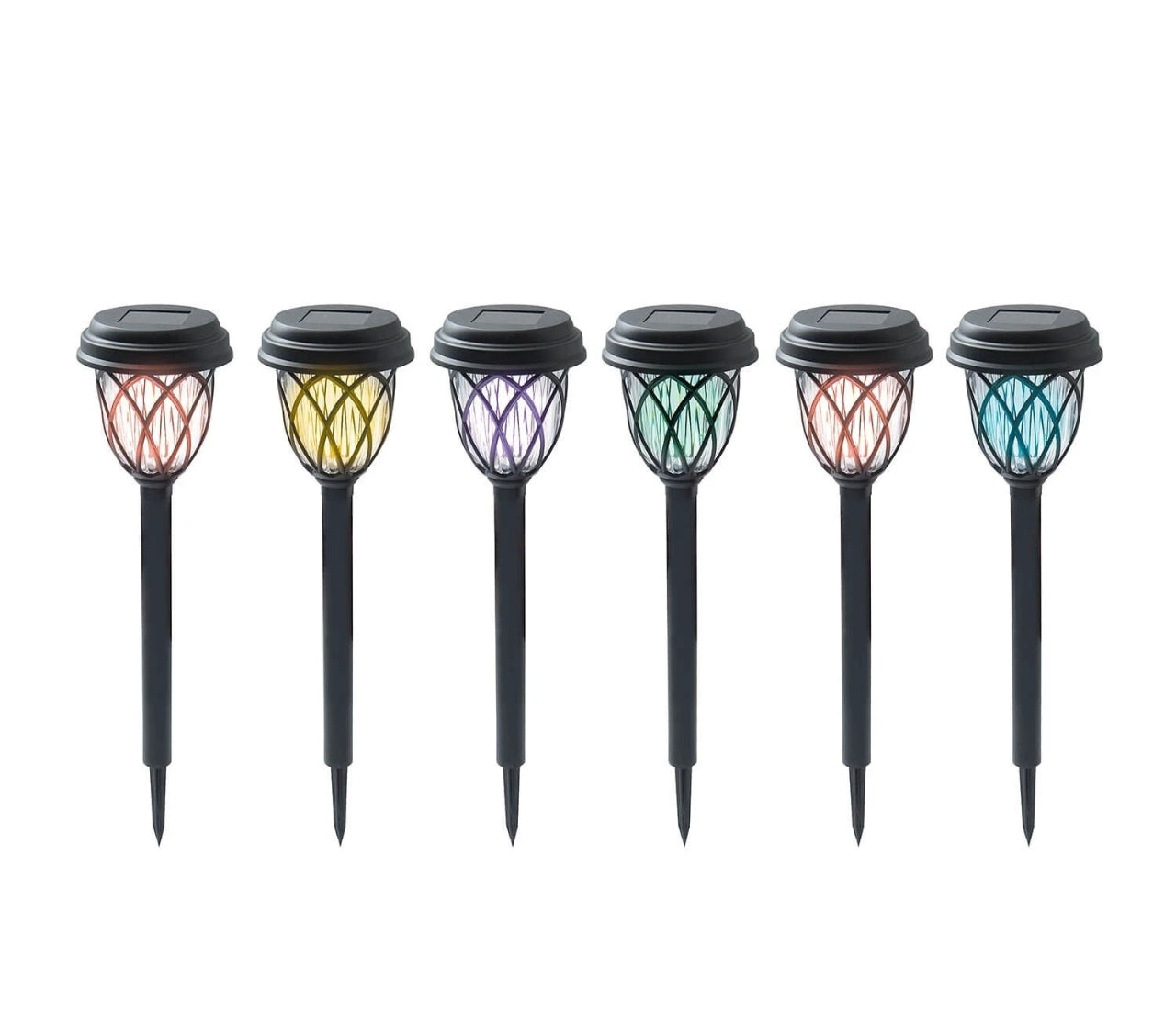 6pc Rainbow Glow Stake Lights