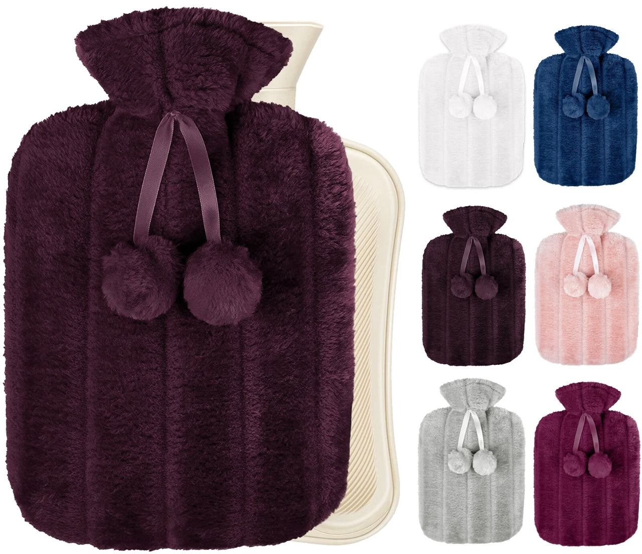 2L Hot Water Bottle With Plush Cover