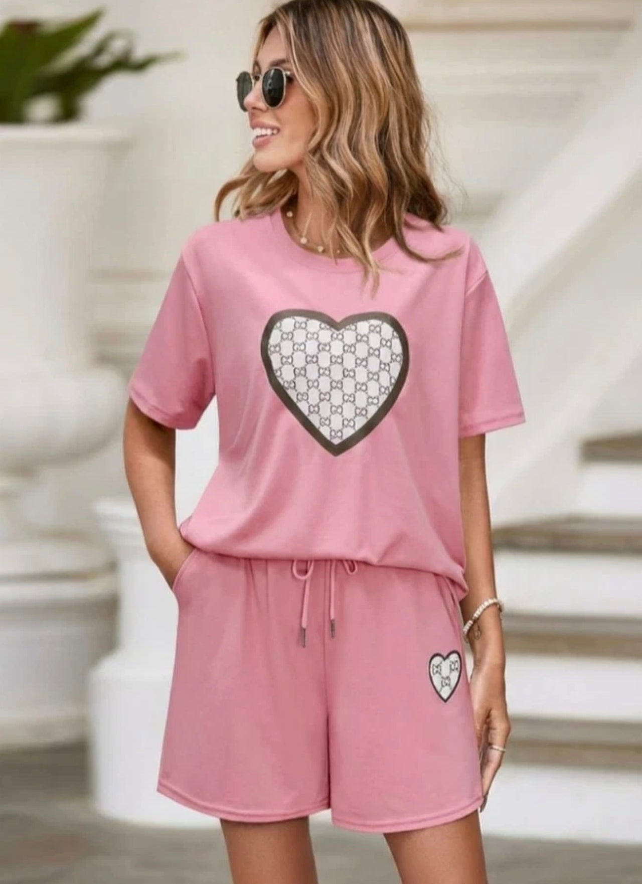 2pc Love Heart Summer Co-ord Set
