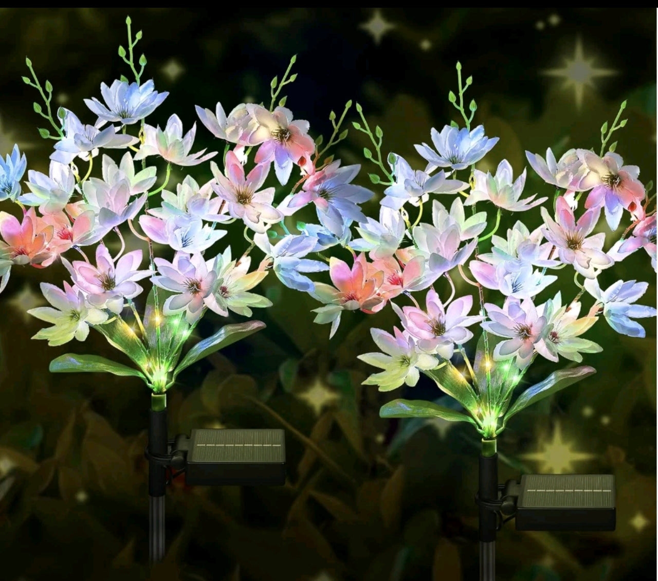 2pk Solar Flower Stake Lights
