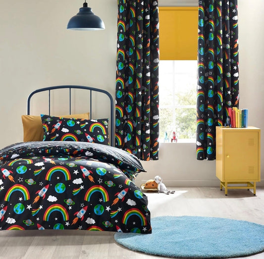 Rainbows & Rockets Reversible Bedding Sets Double