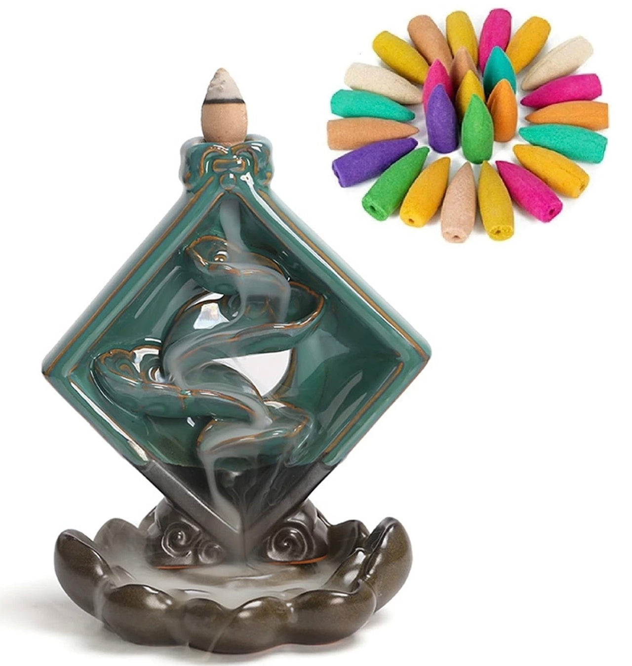 Diamond Shaped Backflow Incense Burner